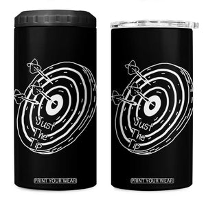 Funny Dirty Humor Dart Player 4 in 1 Can Cooler Tumbler Just The Tip TS12 One Size: 16 oz Black Print Your Wear