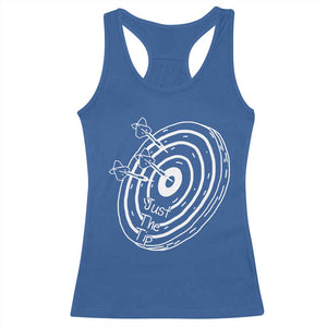 Funny Dirty Humor Dart Player Racerback Tank Top Just The Tip TS12 Royal Blue Print Your Wear