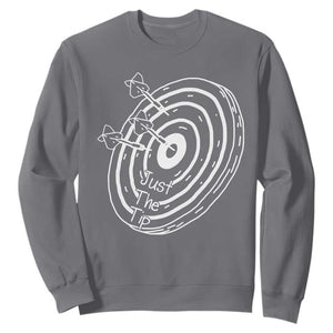 Funny Dirty Humor Dart Player Sweatshirt Just The Tip TS12 Charcoal Print Your Wear