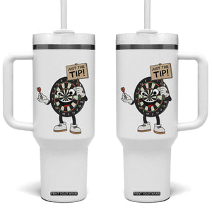 Just The Tip Quote Tumbler With Handle Dirty Humor Dartist Gift TS12 One Size: 40 oz White Print Your Wear