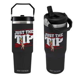 Funny Darts Player Gift Flip Straw Tumbler Just The Tip TS12 One Size: 30 oz Black Print Your Wear