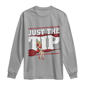 Funny Darts Player Gift Long Sleeve Shirt Just The Tip TS12 Sport Gray Print Your Wear