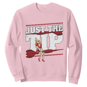 Funny Darts Player Gift Sweatshirt Just The Tip TS12 Light Pink Print Your Wear