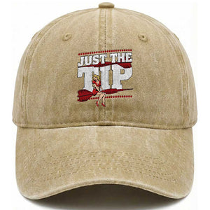 Funny Darts Player Gift Washed Cotton Baseball Cap Just The Tip TS12 Print Your Wear