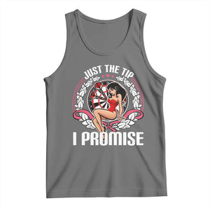 Just The Tip I Promise Tank Top Funny Dart Player Quote For Pub Fans TS12 Black Heather Print Your Wear