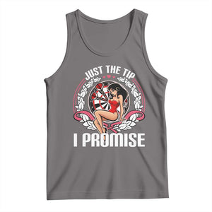 Just The Tip I Promise Tank Top Funny Dart Player Quote For Pub Fans TS12 Deep Heather Print Your Wear
