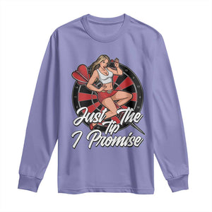 Just The Tip I Promise Long Sleeve Shirt Sexy Pin Up Girl Dartist Gift TS12 Violet Print Your Wear