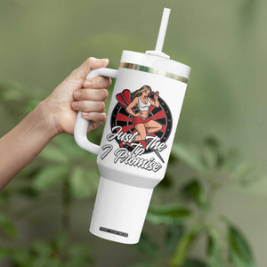 Just The Tip I Promise Tumbler With Handle Sexy Pin Up Girl Dartist Gift TS12 Print Your Wear