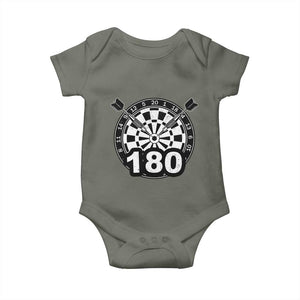 Funny Darts Max 180 Baby Onesie Dartist Darts Lover Gift TS12 Military Green Print Your Wear