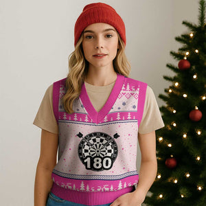 Funny Darts Max 180 V-Neck Knit Sweater Vest Dartist Darts Lover Gift TS12 Hot Pink Print Your Wear