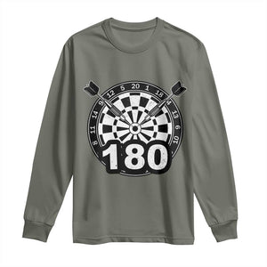 Funny Darts Max 180 Long Sleeve Shirt Dartist Darts Lover Gift TS12 Military Green Print Your Wear