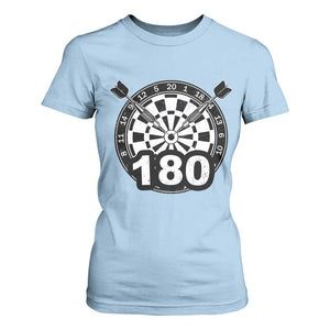 Funny Darts Max 180 T Shirt For Women Dartist Darts Lover Gift TS12 Light Blue Print Your Wear