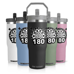 Funny Darts Max 180 Flip Straw Tumbler Dartist Darts Lover Gift TS12 Print Your Wear