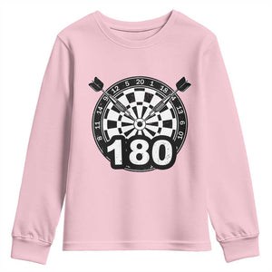 Funny Darts Max 180 Youth Sweatshirt Dartist Darts Lover Gift TS12 Light Pink Print Your Wear