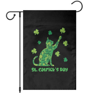 Funny St Catricks Day Garden Flag Lucky Shamrock Cat Saint Pattys TS12 Black Print Your Wear