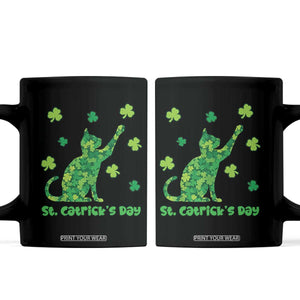 Funny St Catricks Day Coffee Mug Lucky Shamrock Cat Saint Pattys TS12 Black Print Your Wear