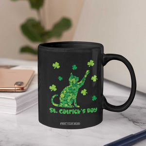 Funny St Catricks Day Coffee Mug Lucky Shamrock Cat Saint Pattys TS12 Print Your Wear