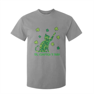 Funny St Catricks Day T Shirt For Kid Lucky Shamrock Cat Saint Pattys TS12 Sport Gray Print Your Wear
