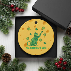 Funny St Catricks Day Ceramic Ornament Lucky Shamrock Cat Saint Pattys TS12 1pc Yellow Cheese Print Your Wear