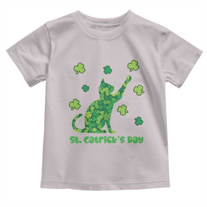 Funny St Catricks Day Toddler T Shirt Lucky Shamrock Cat Saint Pattys TS12 Ice Gray Print Your Wear