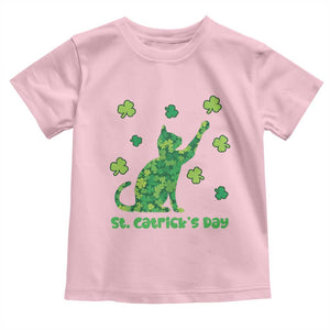 Funny St Catricks Day Toddler T Shirt Lucky Shamrock Cat Saint Pattys TS12 Light Pink Print Your Wear