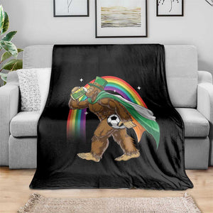 Funny Bigfoot Drinking Beer Throw Blanket St Patricks Day Soccer Lover TS12 Print Your Wear