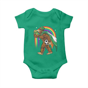 Funny Bigfoot Drinking Beer Baby Onesie St Patricks Day Soccer Lover TS12 Irish Green Print Your Wear