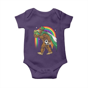 Funny Bigfoot Drinking Beer Baby Onesie St Patricks Day Soccer Lover TS12 Purple Print Your Wear