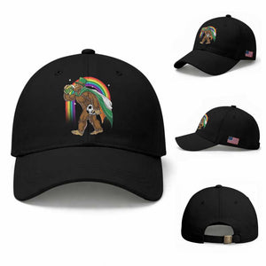 Funny Bigfoot Drinking Beer Baseball Cap St Patricks Day Soccer Lover TS12 Baseball Cap Universal Fit Black Print Your Wear