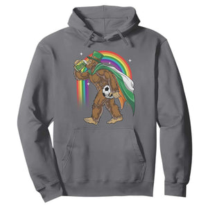 Funny Bigfoot Drinking Beer Hoodie St Patricks Day Soccer Lover TS12 Charcoal Print Your Wear