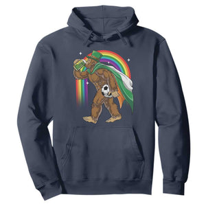 Funny Bigfoot Drinking Beer Hoodie St Patricks Day Soccer Lover TS12 Navy Print Your Wear