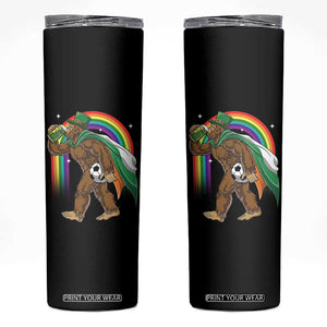 Funny Bigfoot Drinking Beer Skinny Tumbler St Patricks Day Soccer Lover TS12 Black Print Your Wear