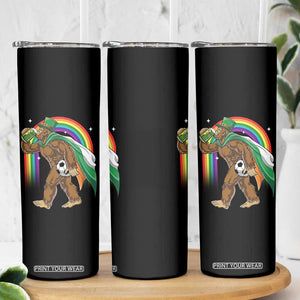 Funny Bigfoot Drinking Beer Skinny Tumbler St Patricks Day Soccer Lover TS12 Print Your Wear