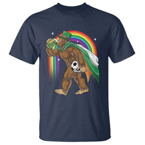 Funny Bigfoot Drinking Beer T Shirt St Patricks Day Soccer Lover TS12 Navy Print Your Wear