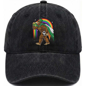 Funny Bigfoot Drinking Beer Washed Cotton Baseball Cap St Patricks Day Soccer Lover TS12 Print Your Wear