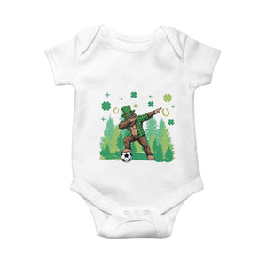 Lucky Sasquatch Soccer Player Baby Onesie Funny St Patricks Day Gift TS12 White Print Your Wear