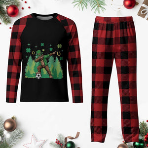 Lucky Sasquatch Soccer Player Plaid Pajama Set Funny St Patricks Day Gift TS12 Buffalo Plaid Print Your Wear