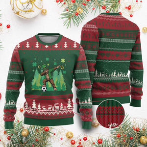 Lucky Sasquatch Soccer Player Ugly Christmas Sweater Funny St Patricks Day Gift TS12 Red Green Print Your Wear
