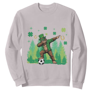 Lucky Sasquatch Soccer Player Sweatshirt Funny St Patricks Day Gift TS12 Ice Gray Print Your Wear