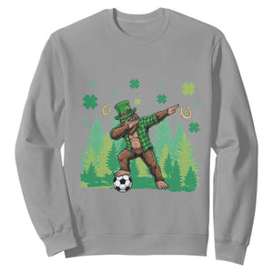 Lucky Sasquatch Soccer Player Sweatshirt Funny St Patricks Day Gift TS12 Sport Gray Print Your Wear