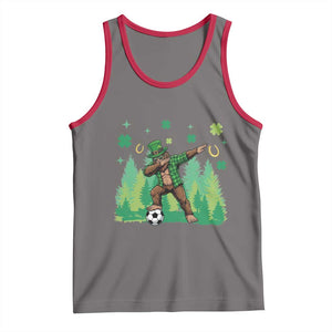 Lucky Sasquatch Soccer Player Tank Top Funny St Patricks Day Gift TS12 Deep Heather Red Print Your Wear