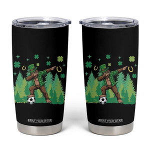 Lucky Sasquatch Soccer Player Tumbler Cup Funny St Patricks Day Gift TS12 Black Print Your Wear