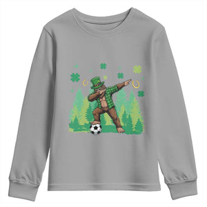 Lucky Sasquatch Soccer Player Youth Sweatshirt Funny St Patricks Day Gift TS12 Sport Gray Print Your Wear
