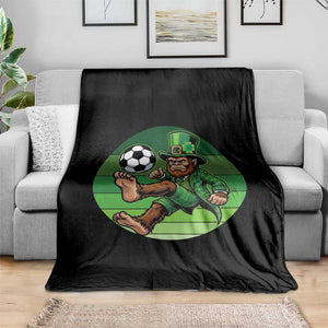 Funny Bigfoot Playing Soccer Throw Blanket St Patricks Day TS12 Print Your Wear