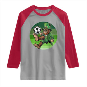 Funny Bigfoot Playing Soccer Raglan Shirt St Patricks Day TS12 Sport Gray Red Print Your Wear