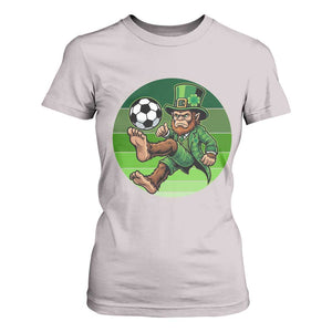 Funny Bigfoot Playing Soccer T Shirt For Women St Patricks Day TS12 Ice Gray Print Your Wear