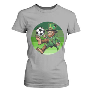 Funny Bigfoot Playing Soccer T Shirt For Women St Patricks Day TS12 Sport Gray Print Your Wear