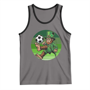 Funny Bigfoot Playing Soccer Tank Top St Patricks Day TS12 Deep Heather Black Print Your Wear