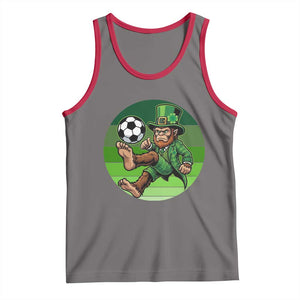 Funny Bigfoot Playing Soccer Tank Top St Patricks Day TS12 Deep Heather Red Print Your Wear