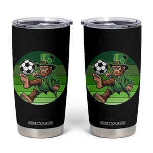 Funny Bigfoot Playing Soccer Tumbler Cup St Patricks Day TS12 Black Print Your Wear